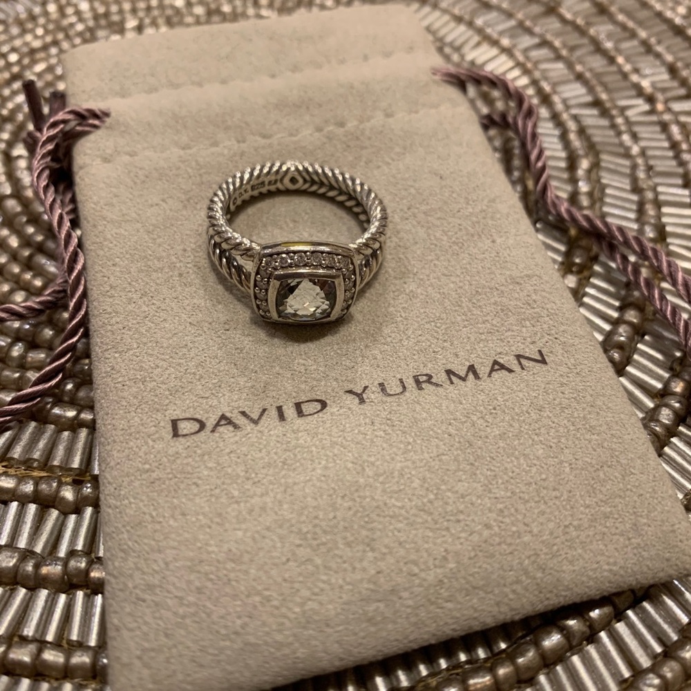 “Petite Albion Ring with Prasiolite and Diamonds”